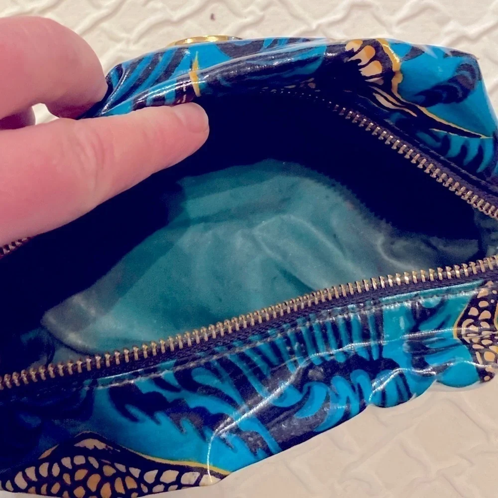 Tory Burch Blue Clutch Patterned